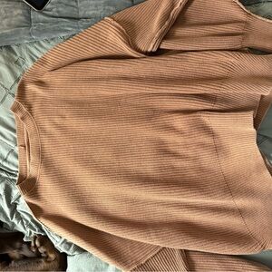 Aerie Warm Brown Ribbed Knit Top